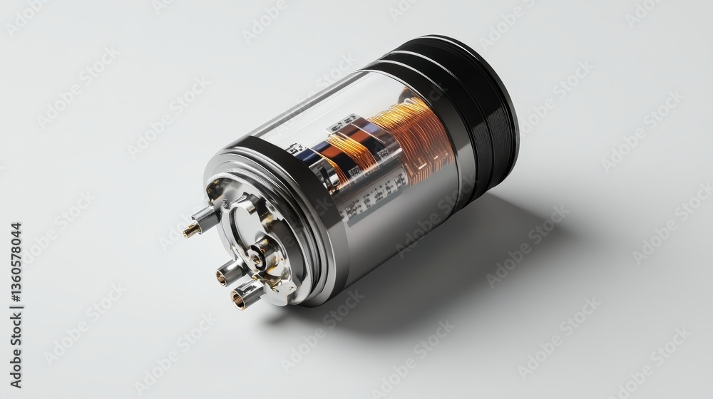 Aufkleber a cylindrical machine component with inner circuitry and coils