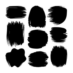 A set of bold, high-contrast ink shapes with strong brush strokes. Ideal for digital compositions and posters.