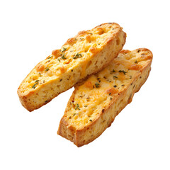 Savory Cheddar Biscotti with Herbs Isolated on Transparent Background