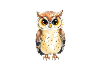 Fototapeta premium Cute owl in watercolour technique. Vector illustration.