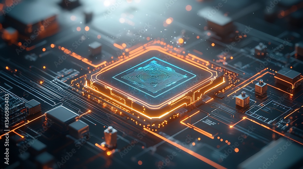 Poster Advanced CPU on circuit board
