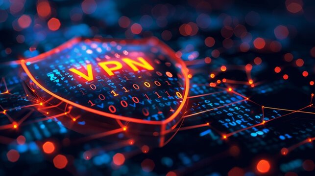 Shield representing online security with a focus on VPN technology during a digital landscape