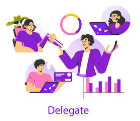 Goal Achievement. Flat Vector Illustration