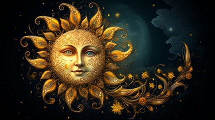 Vibrant sun background for creative projects and graphics with minimalist design elements