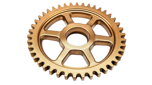 Detailed Perspective of a Golden Gear