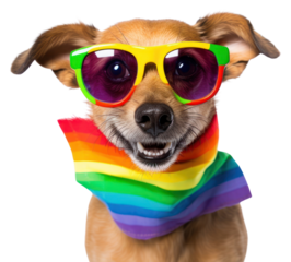 PNG Pride month dog sunglasses mammal.