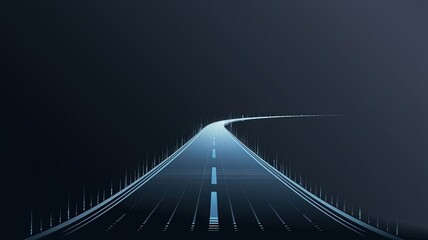 Obraz premium The Road to the Horizon: Captures the essence of journey and the path ahead, a symbolic image of an endless road under a vast sky, leading toward the distant horizon.