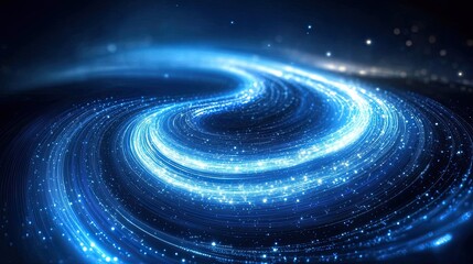 Radiant blue strands of fiber optics representing advanced digital networks.