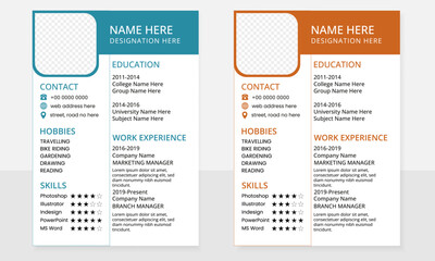 Creative standard modern cv design