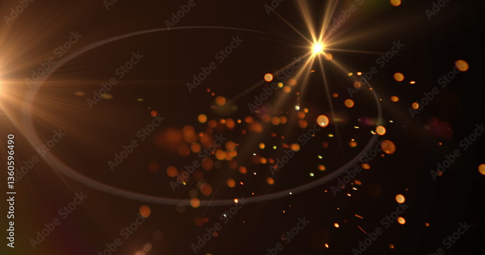 Poster glowing abstract lights and particles creating dynamic, mesmerizing visual effect