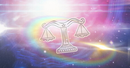 Image of spinning star sign wheel with virgo sign and stars © vectorfusionart