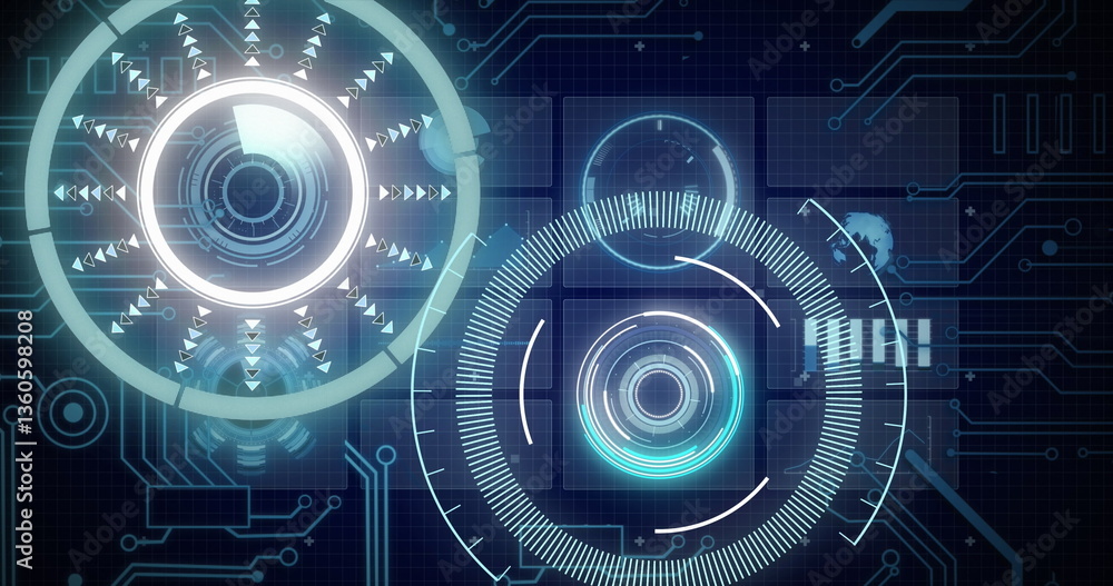 Poster image of scopes scanning and data processing over digital screen