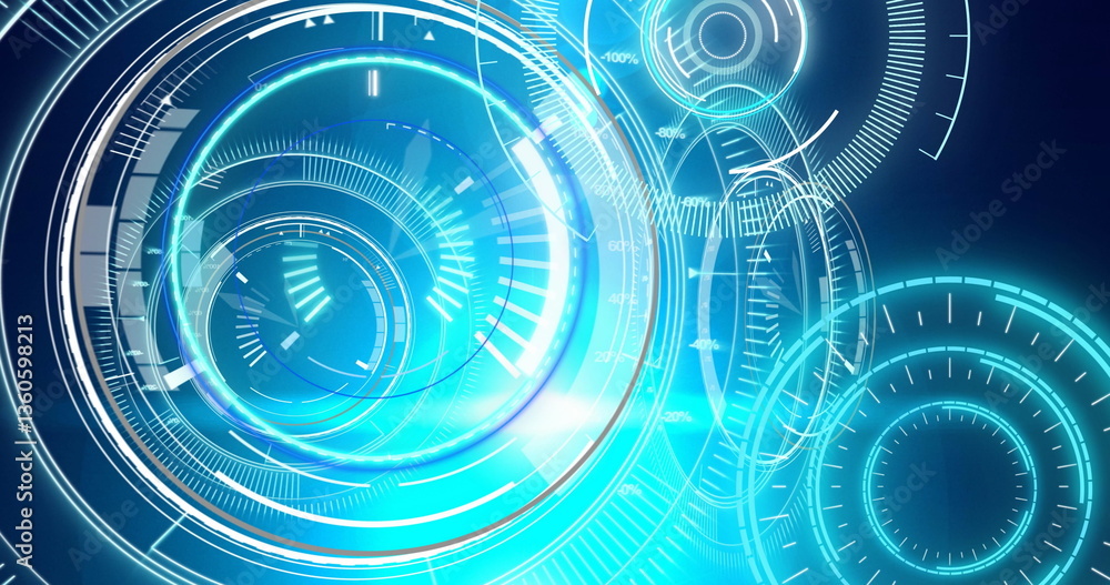 Poster image of scopes scanning and data processing over digital screen