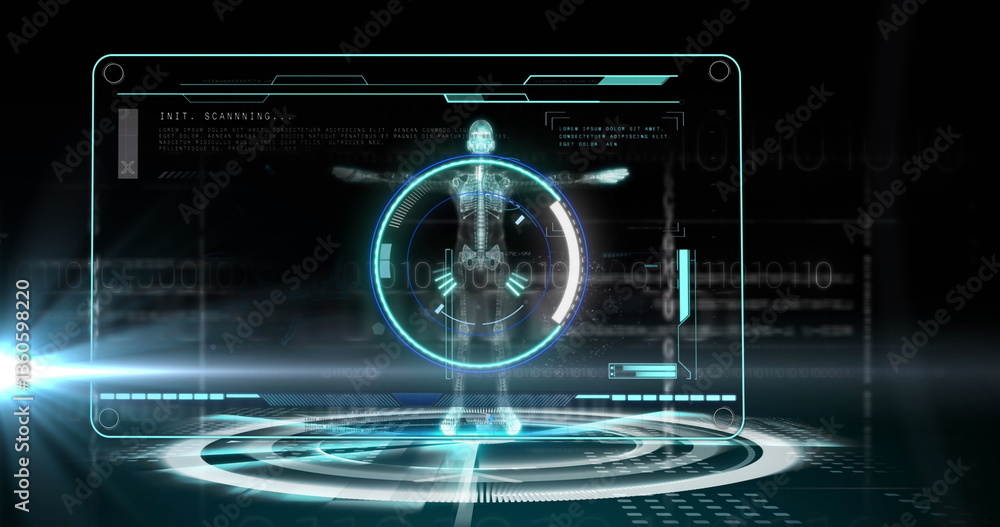 Poster image of scopes scanning and data processing over digital screen