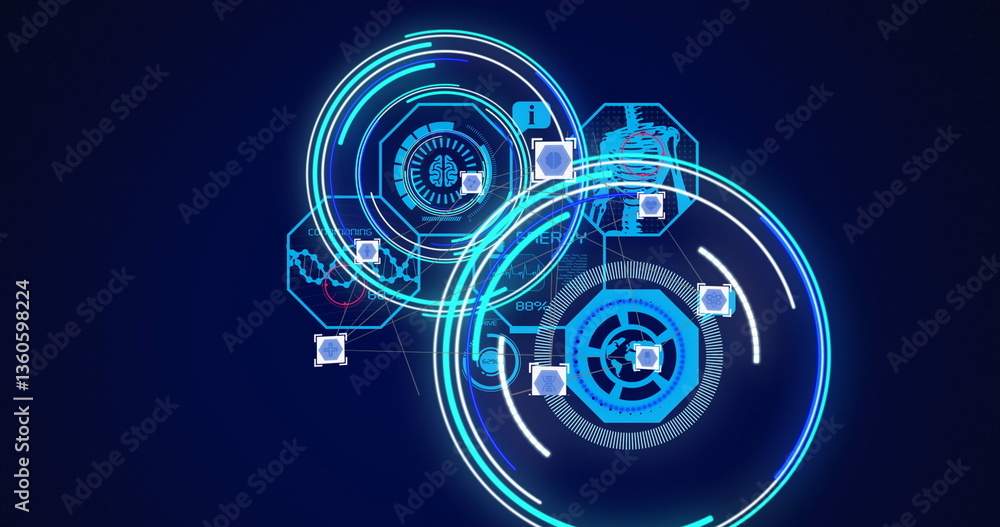 Poster image of scopes scanning and data processing over digital screen