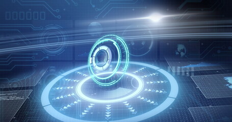 Image of scopes scanning and data processing over digital screens