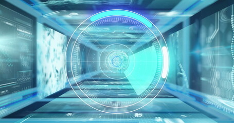 Image of scope scanning and data processing over digital screen