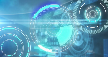 Image of scopes scanning and data processing over digital screen