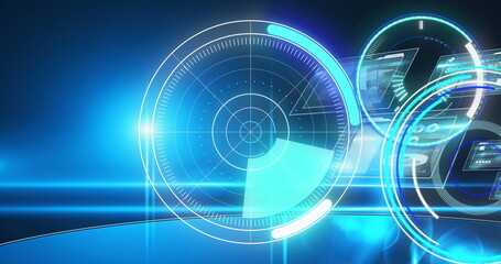Image of scopes scanning and data processing on digital screens