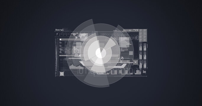 Image of scopes scanning and binary coding data processing over digital screen