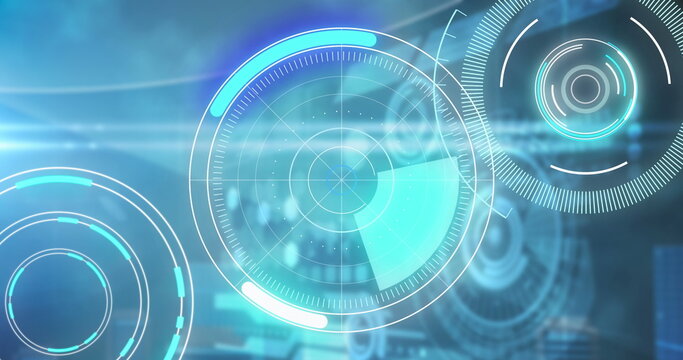 Image of scopes scanning and data processing over digital screen
