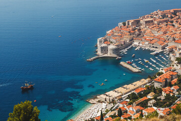 Breathtaking Stunning Aerial View of Dubrovniks Old Town and Its Beautiful Harbor