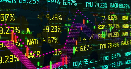Image of financial data processing and statistics recording