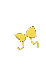 Pretty hand drawn yellow ribbon 