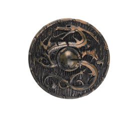 ancient viking shield isolated on white background