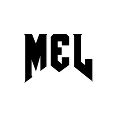 MEL letter logo design for technology company. MEL logo design black and white color combination. MEL logo, MEL vector, MEL design, MEL icon, MEL alphabet. MEL typography logo design.
