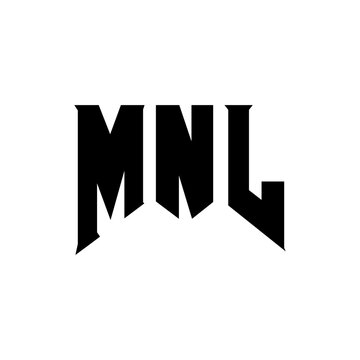 MNL letter logo design for technology company. MNL logo design black and white color combination. MNL logo, MNL vector, MNL design, MNL icon, MNL alphabet. MNL typography logo design.