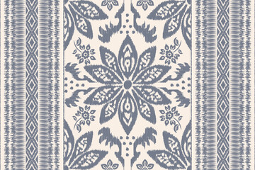 Motifs Ikat floral paisley embroidery background.geometric ethnic oriental pattern traditional.Aztec-style abstract. design for texture, fabric, clothing, wrapping, decoration