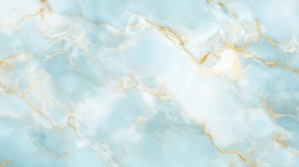 Naklejka premium A marble background featuring soft sky blue and creamy white, with delicate gold veins that add a touch of luxury. The design is airy and elegant, suitable for modern wall tiles.