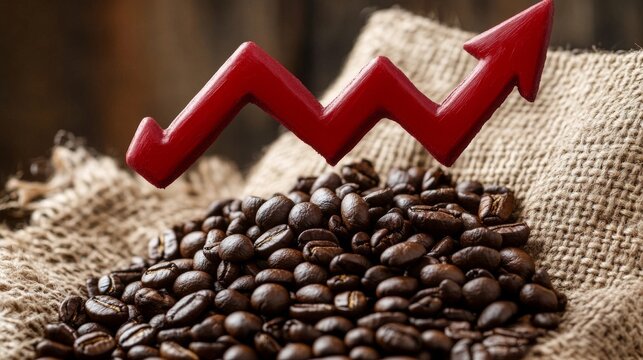 coffee bean market trend: a visual representation of increasing prices, demand and economic implications