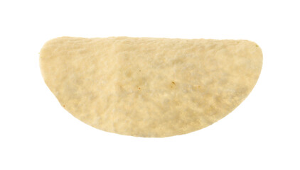 One tasty potato chip isolated on white