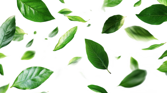 Falling Green Leaves Background