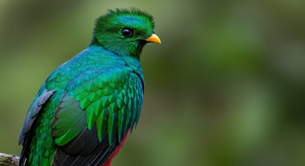 Obraz premium A vibrantly colored bird with iridescent plumage poses gracefully