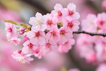 Fototapeta premium radiant cherry flowers in spring glow with delicate beauty 