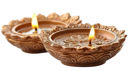 Two Traditional Decorative Oil Lamps