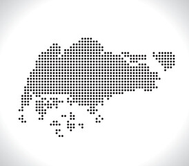 Map of Singapure from dots