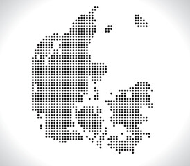 Map of Denmark from dots