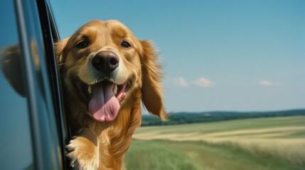 Perro asomándose por la ventana del coche
