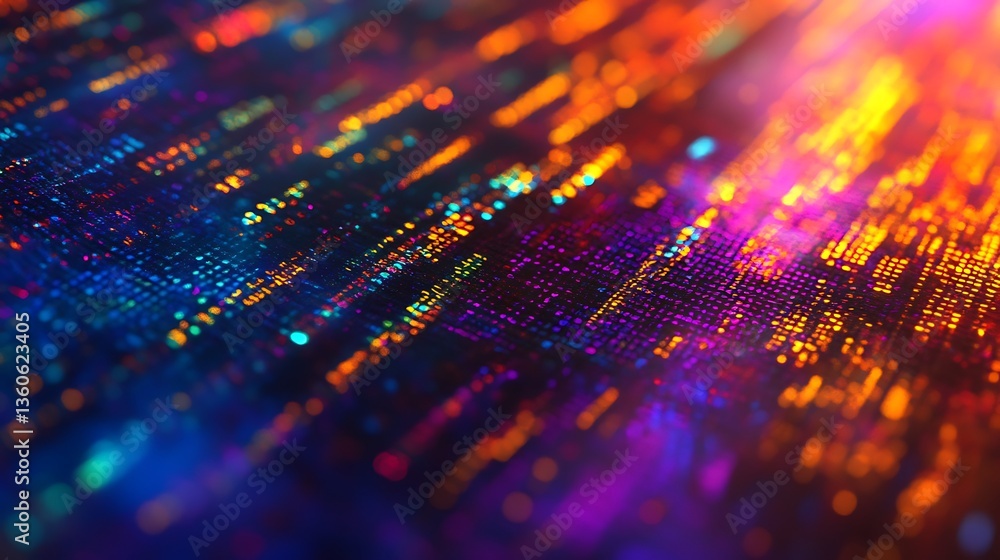 Aufkleber abstract digital background with vibrant colors and light patterns.