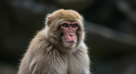 Obraz premium A close up portrait of a Japanese snow monkey