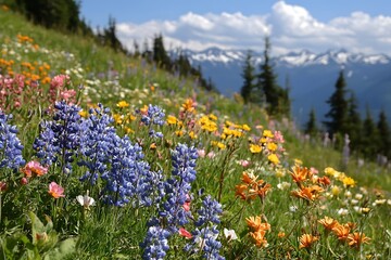 Obraz premium bold flower patch stands out with rich grace 