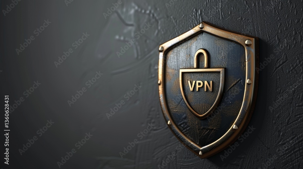 Poster secure your internet connection with a vpn shield for online safety and privacy