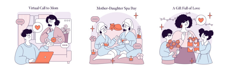 Mothers Day. Flat Vector Illustration