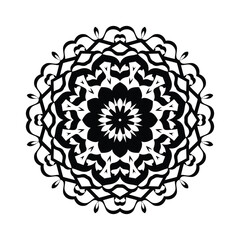 Hand  drawn vector art of black color traditional mandala design illustrtation