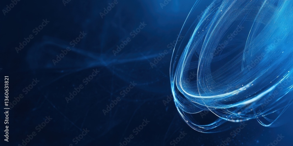 Aufkleber abstract blue swirl: a mesmerizing abstract composition featuring dynamic, flowing blue lines and et