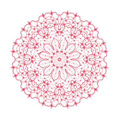 Hand  drawn vector art of colorful mandala 